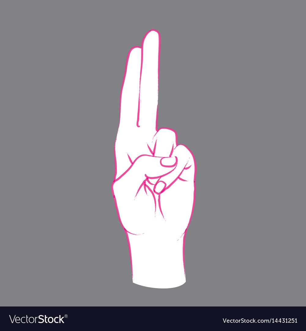 Указательный и средний палец вверх