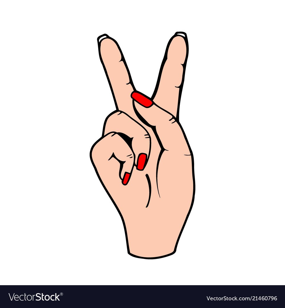 Рука с двумя пальцами вверх