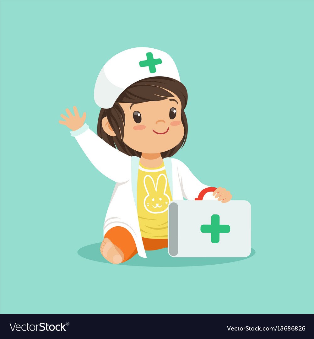 Мультяшный доктор машет рукой