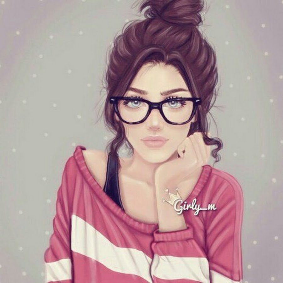 Нарисованные девушки брюнетки