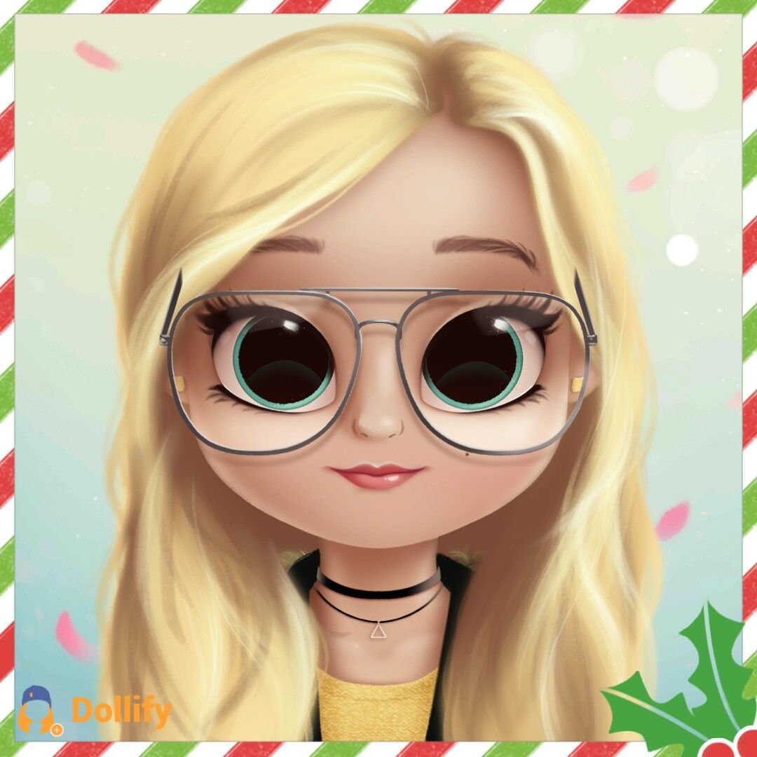 Девушка в круглых очках арт