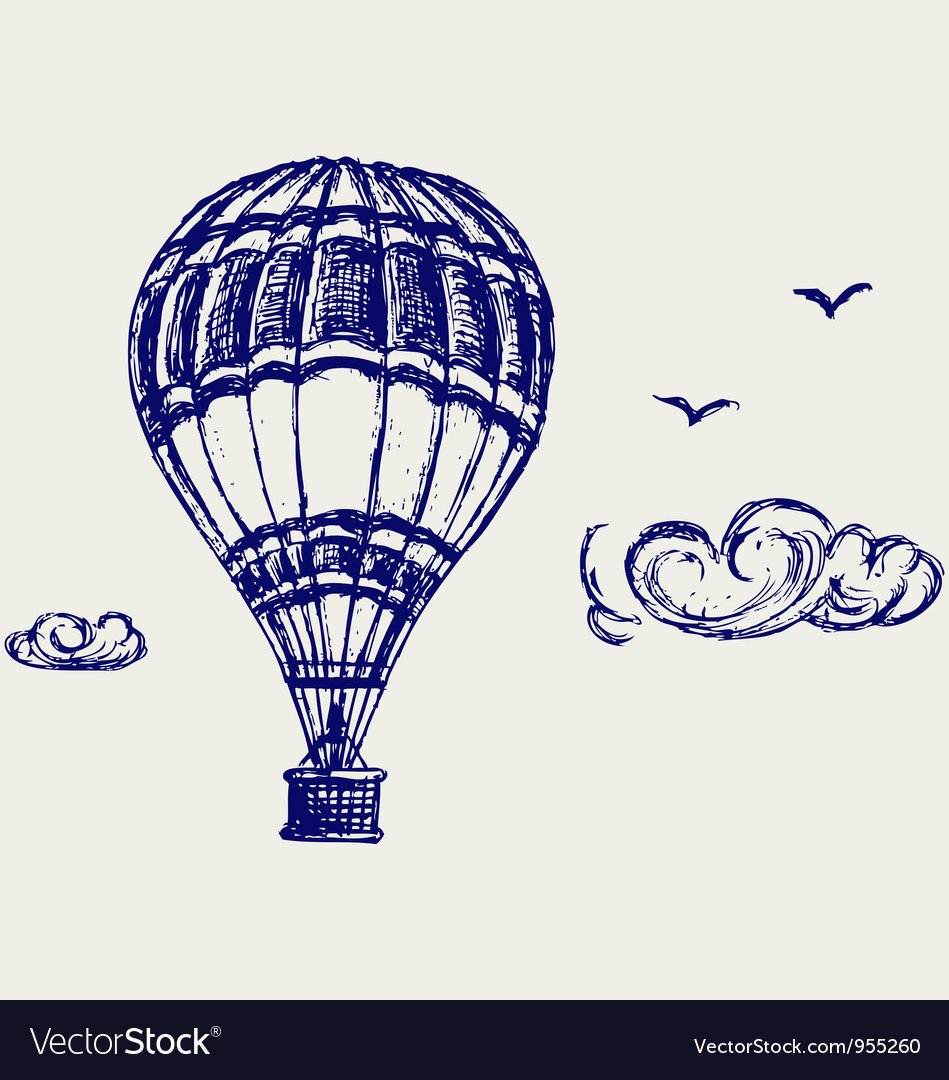 Силуэт воздушного шара с корзиной