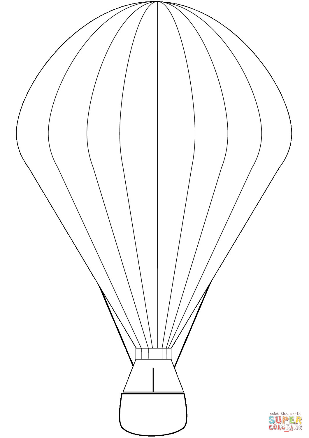 Чертеж воздушного шара с корзиной
