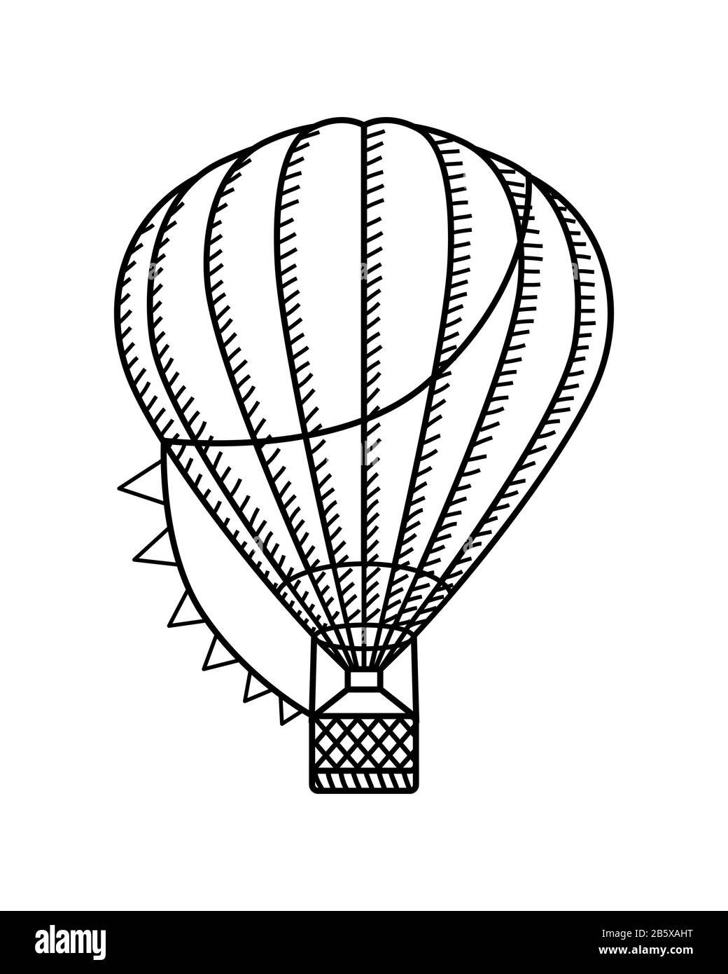 Рисование воздушный шар с корзиной