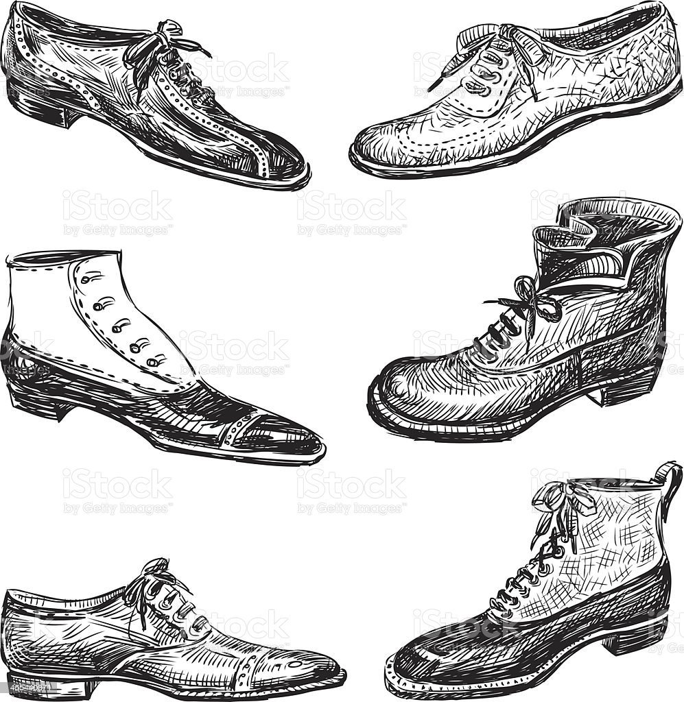 Нарисованная кожаная обувь