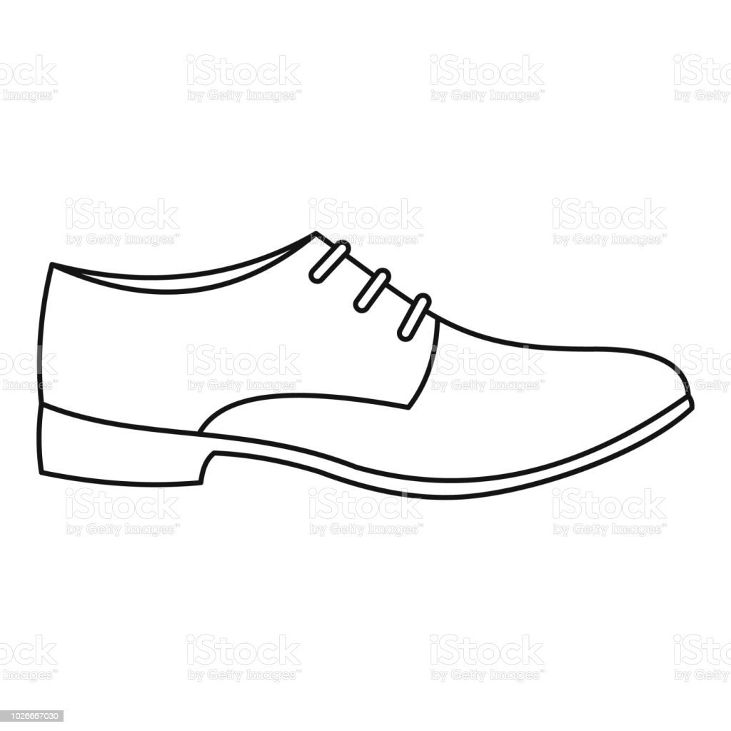 Контур мужской туфли