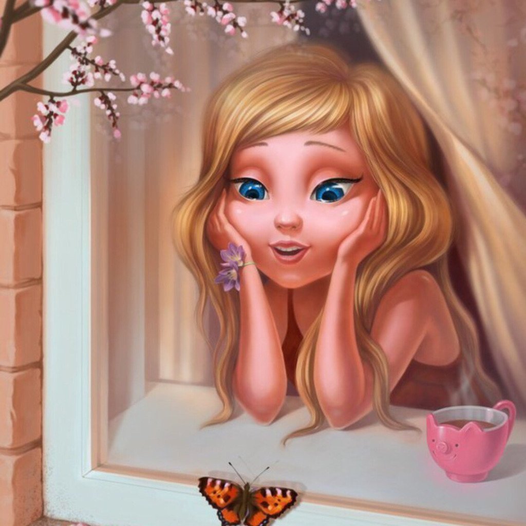 Векторный весенний пейзаж