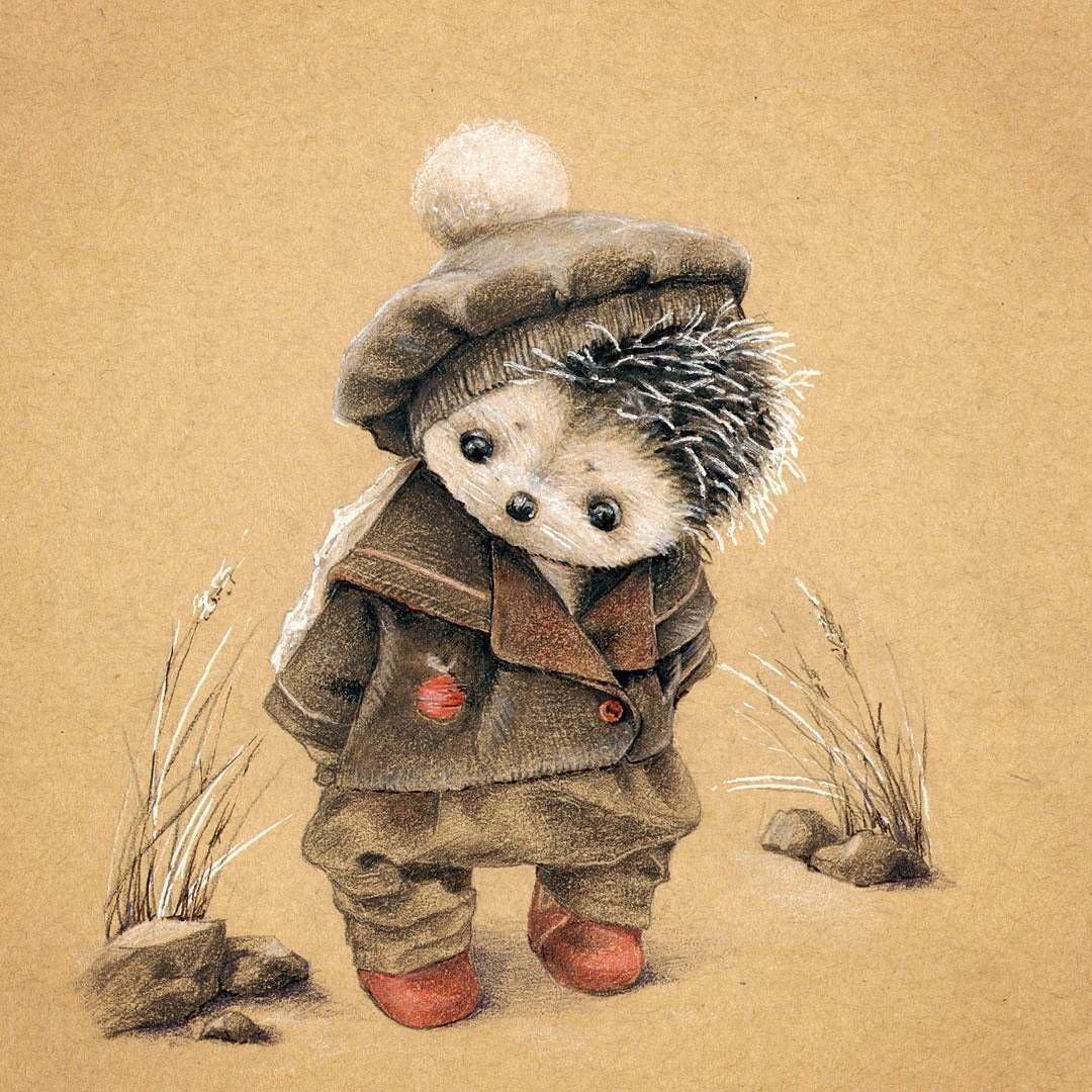 Милые ежики иллюстрации