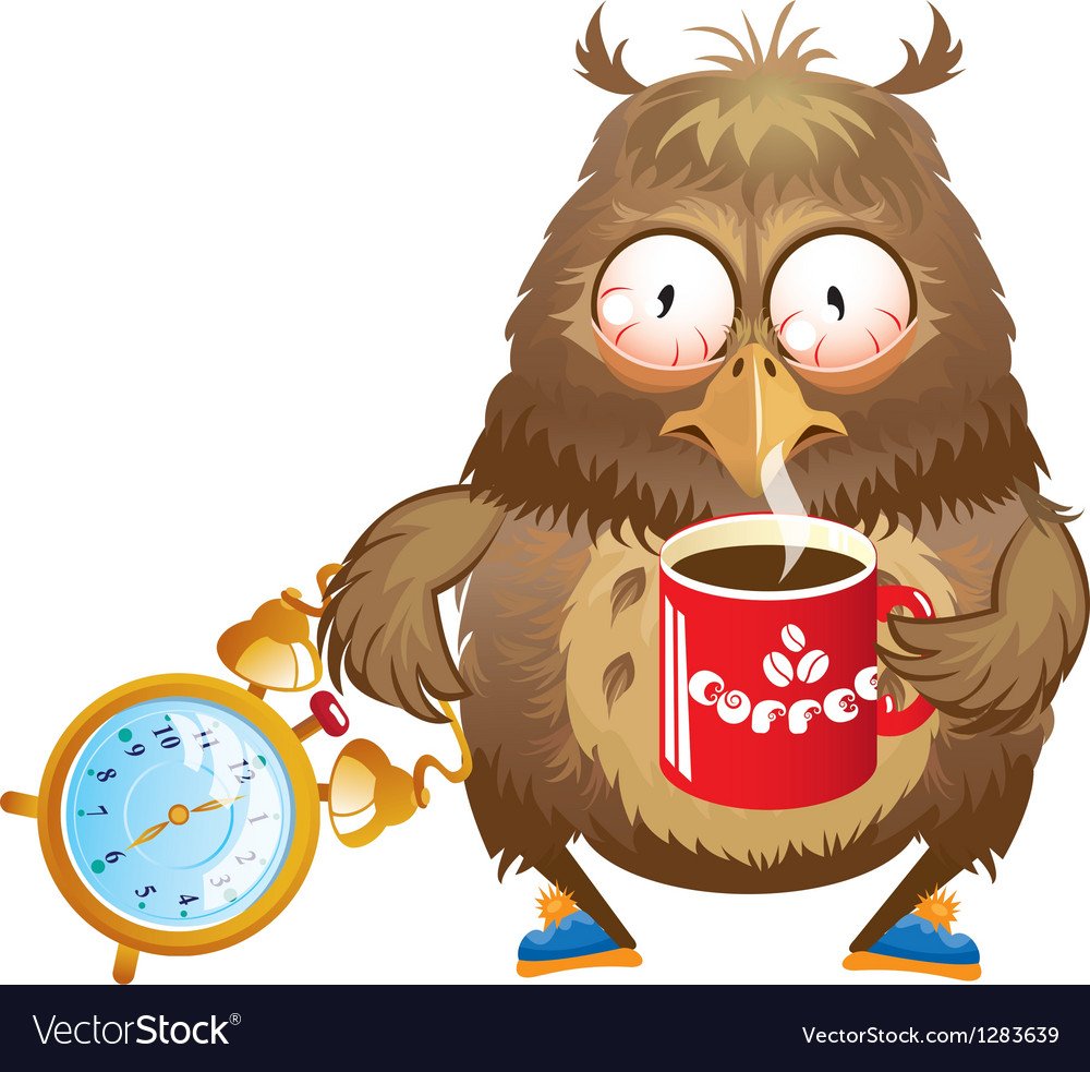 Сонная Сова с кофе