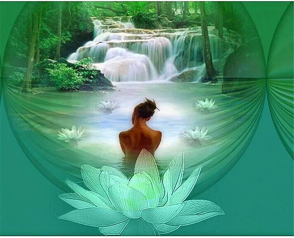 Картины девушка с лотосами