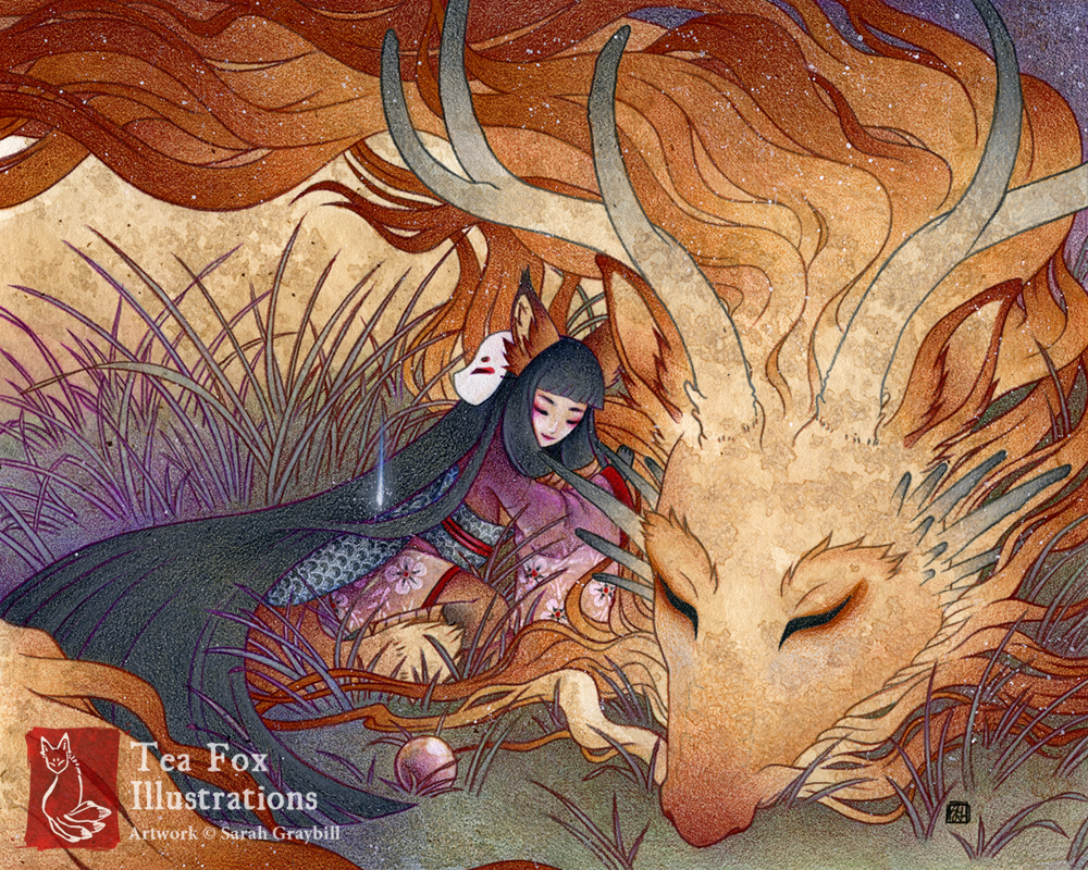 Японская мифология Кицунэ лиса оборотень