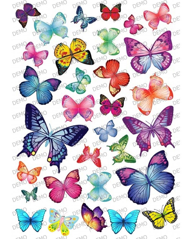 Бабочки для вырезания цветные маленькие
