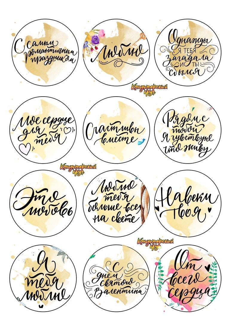 Надписи для капкейков с днем рождения