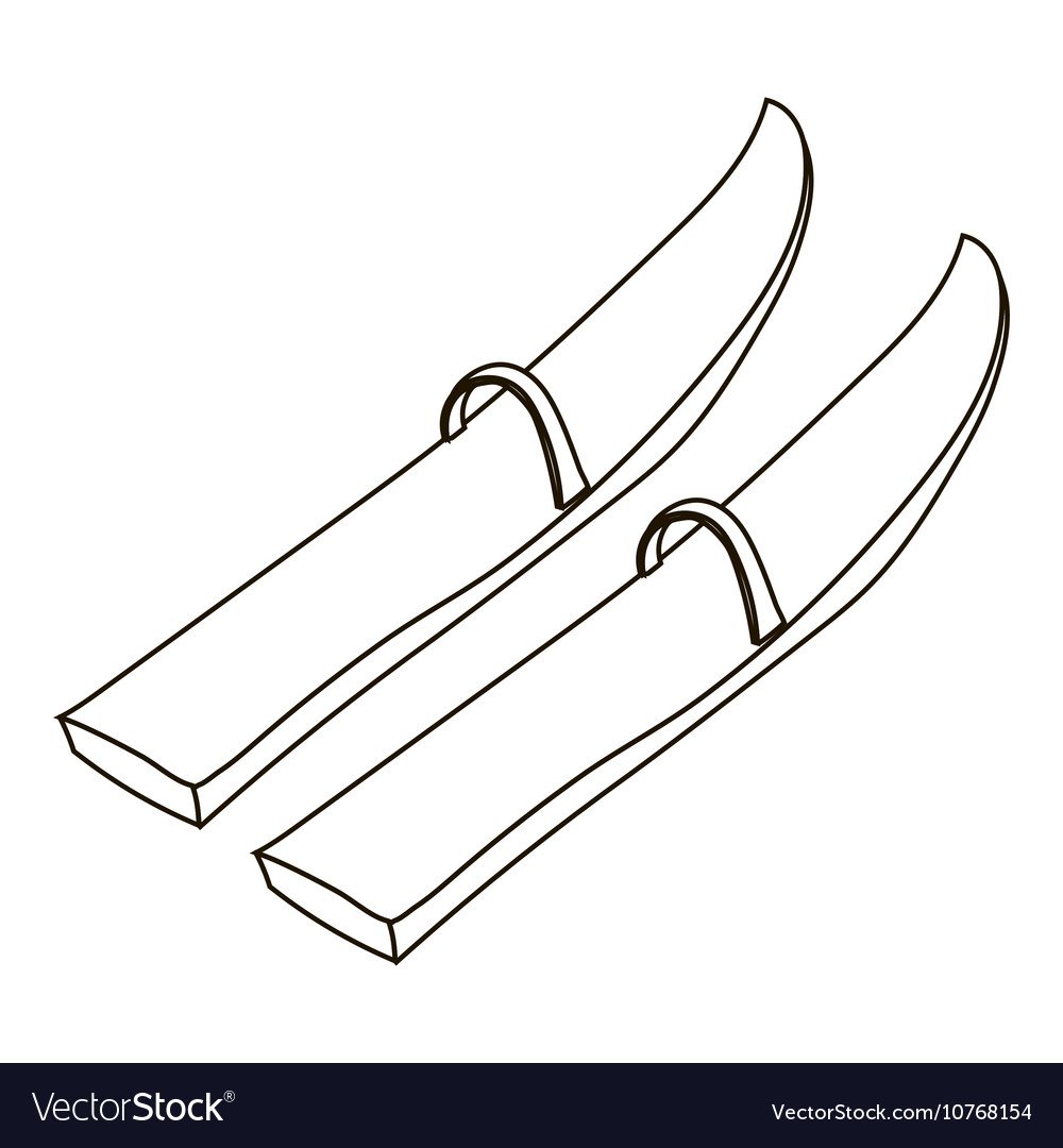 Рисование лыжи