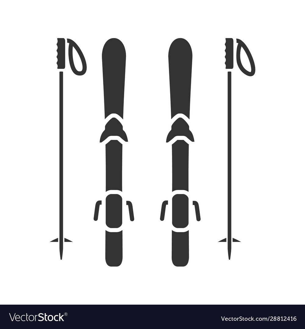 Лыжи сбоку вектор