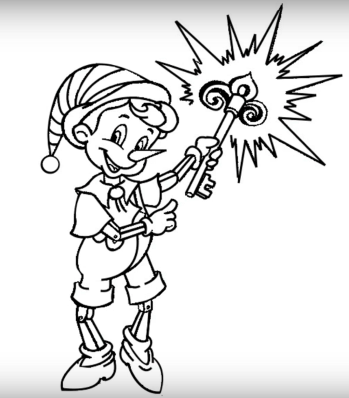 Буратино раскраска для детей