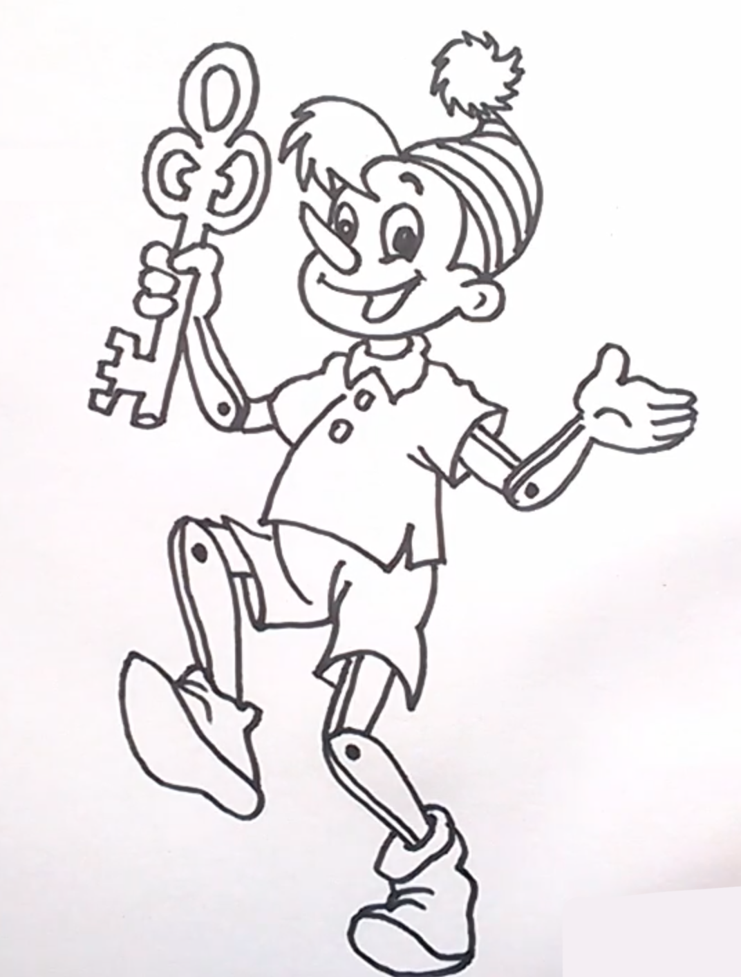 Буратино. Раскраска.