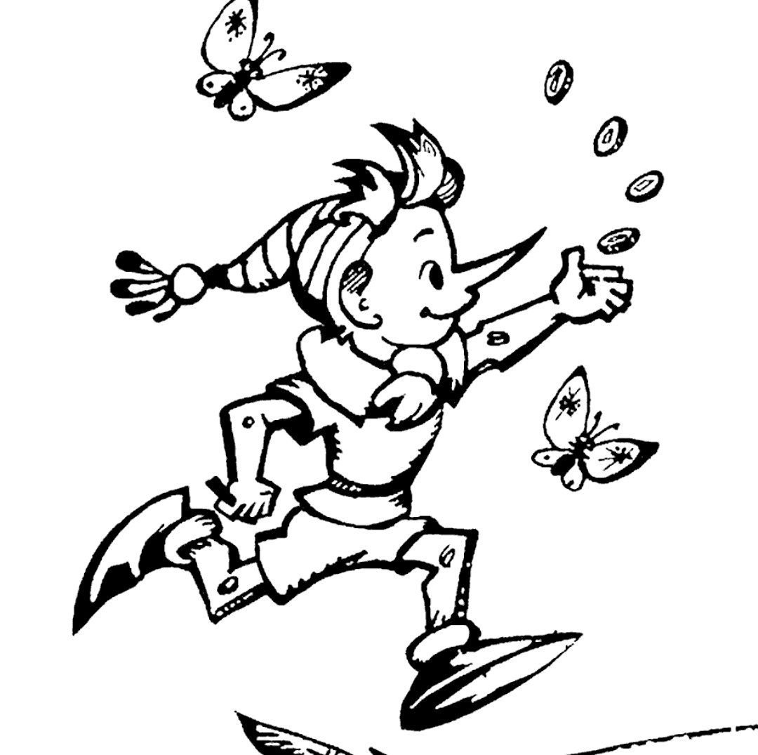 Золотой ключик или приключения Буратино раскраска