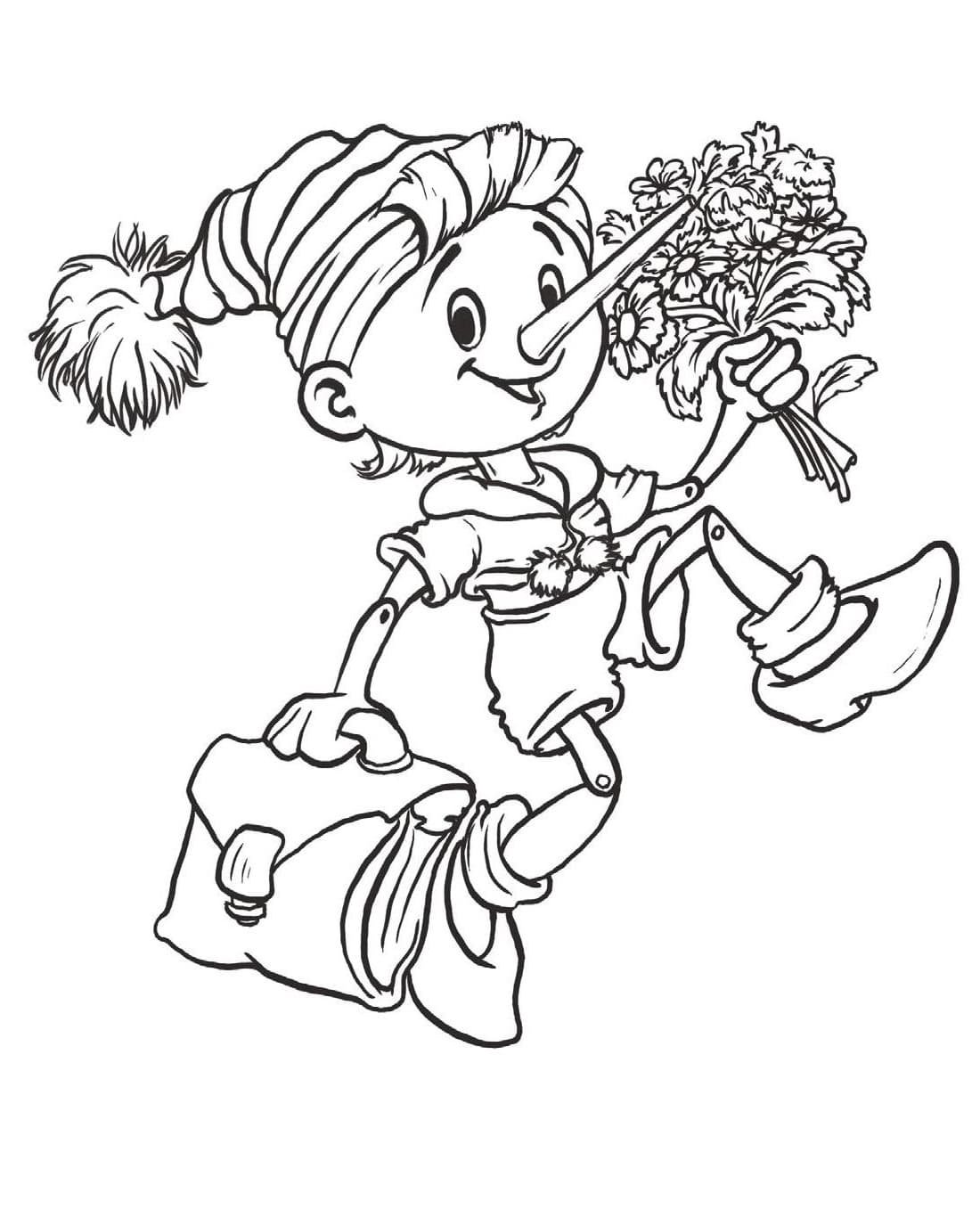 Пиноккио раскраска для детей