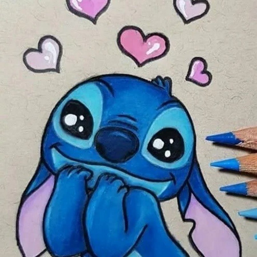 Герои Дисней Стич для срисовки