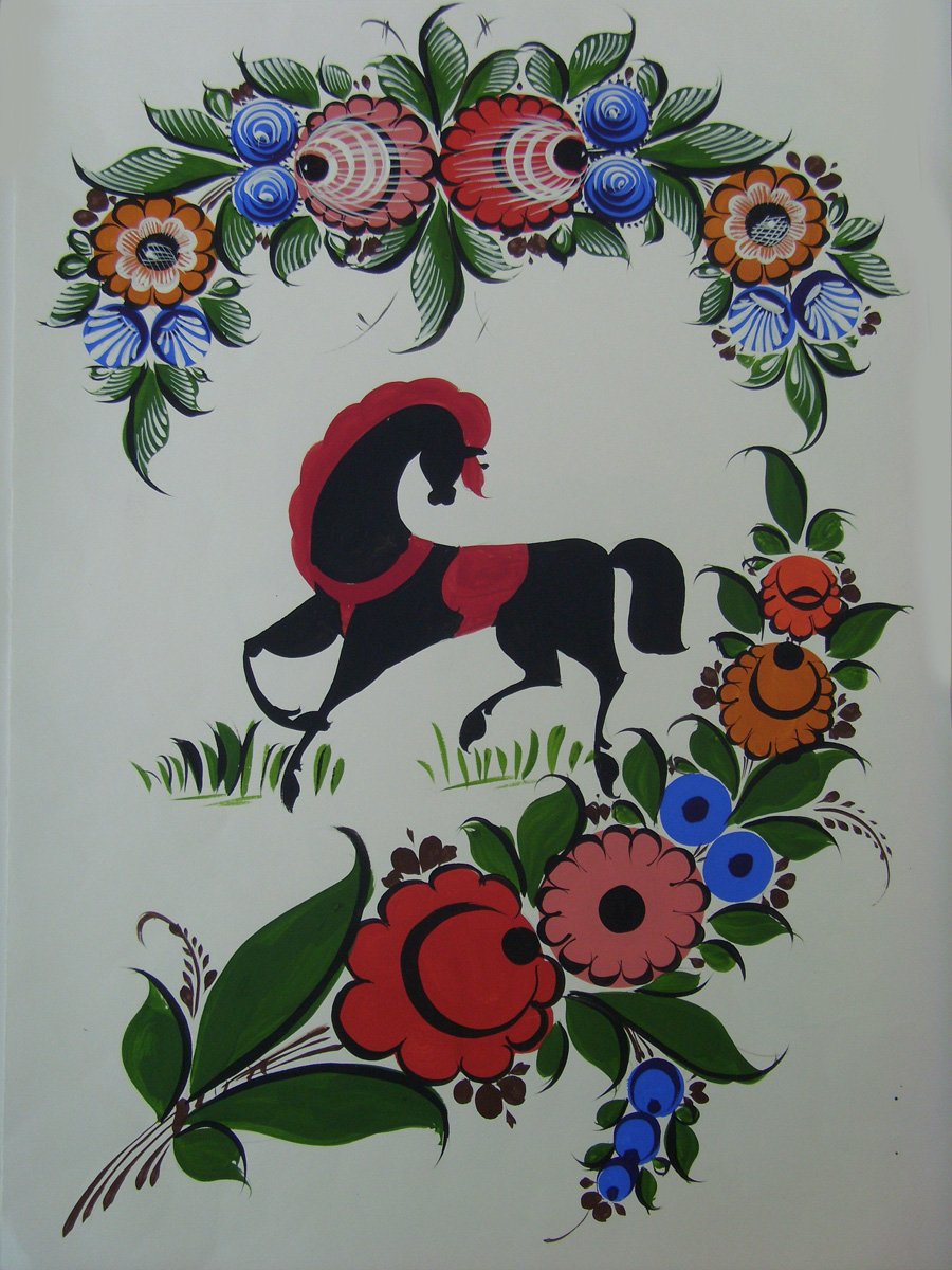 Лошадь в русском стиле вектор