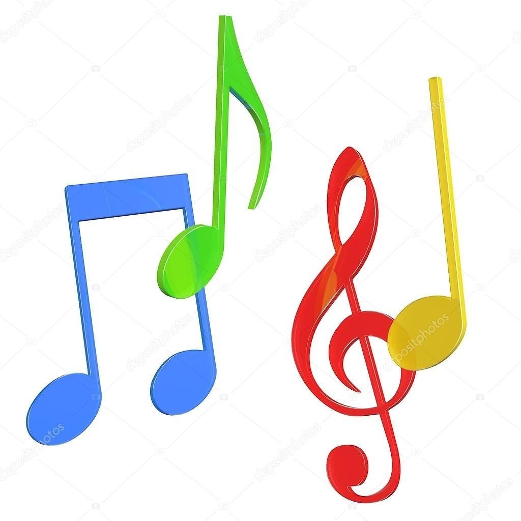 Цветные нотки для детей цветная