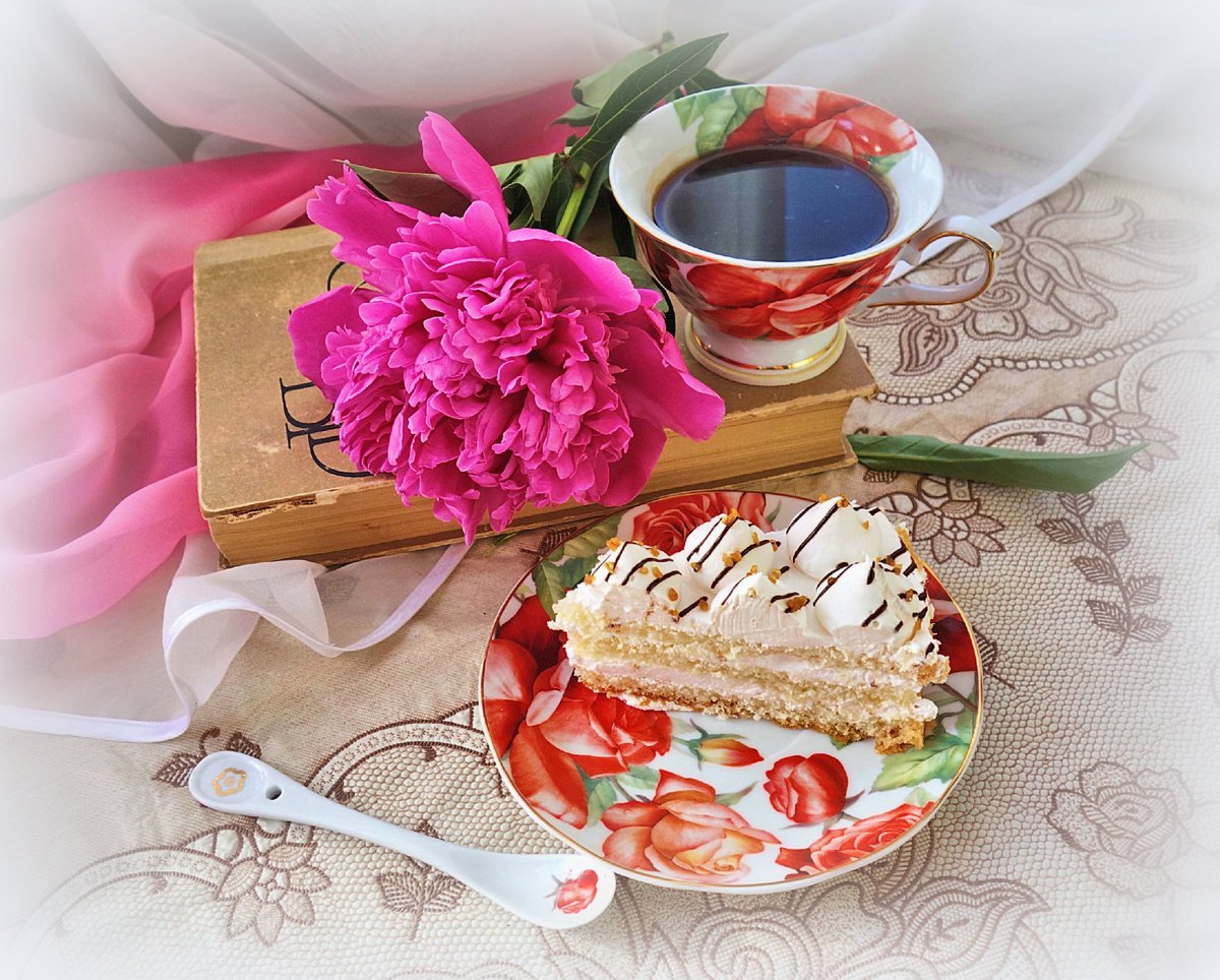 Кофе торт цветы