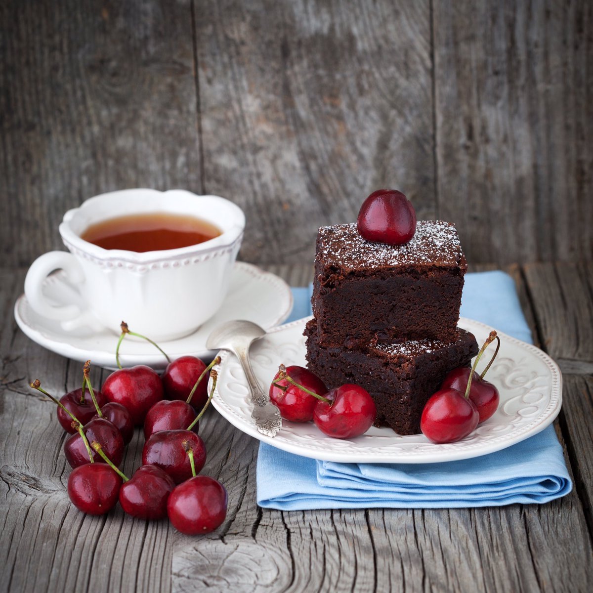 Ягоды пирожное кофе