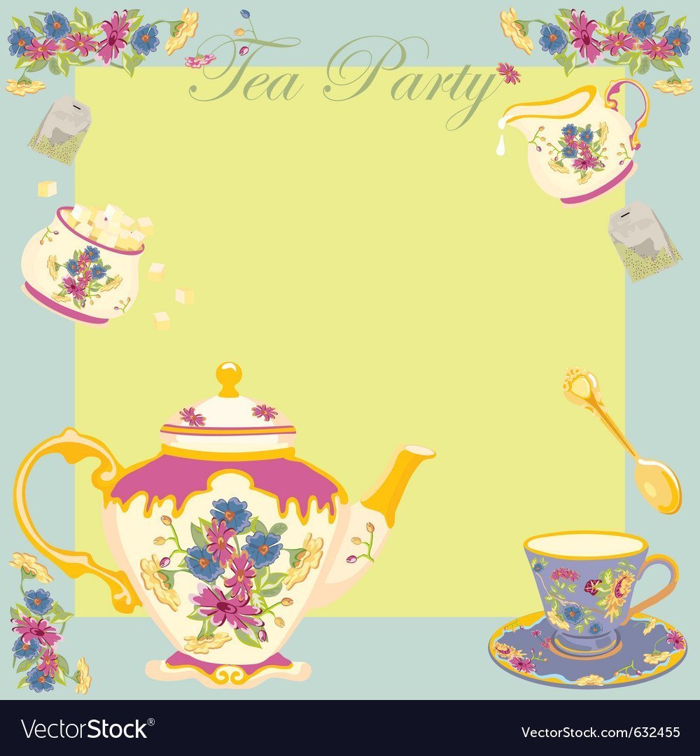 Открытка приглашение на чаепитие
