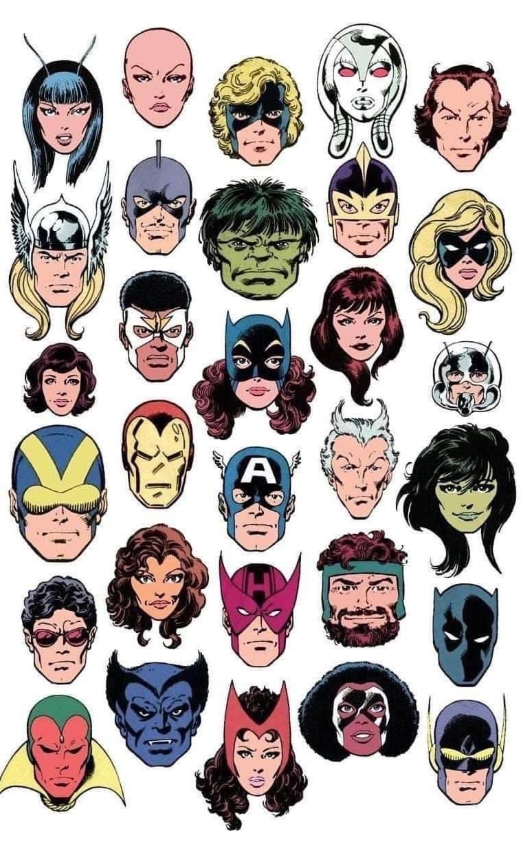 Головы героев Марвел