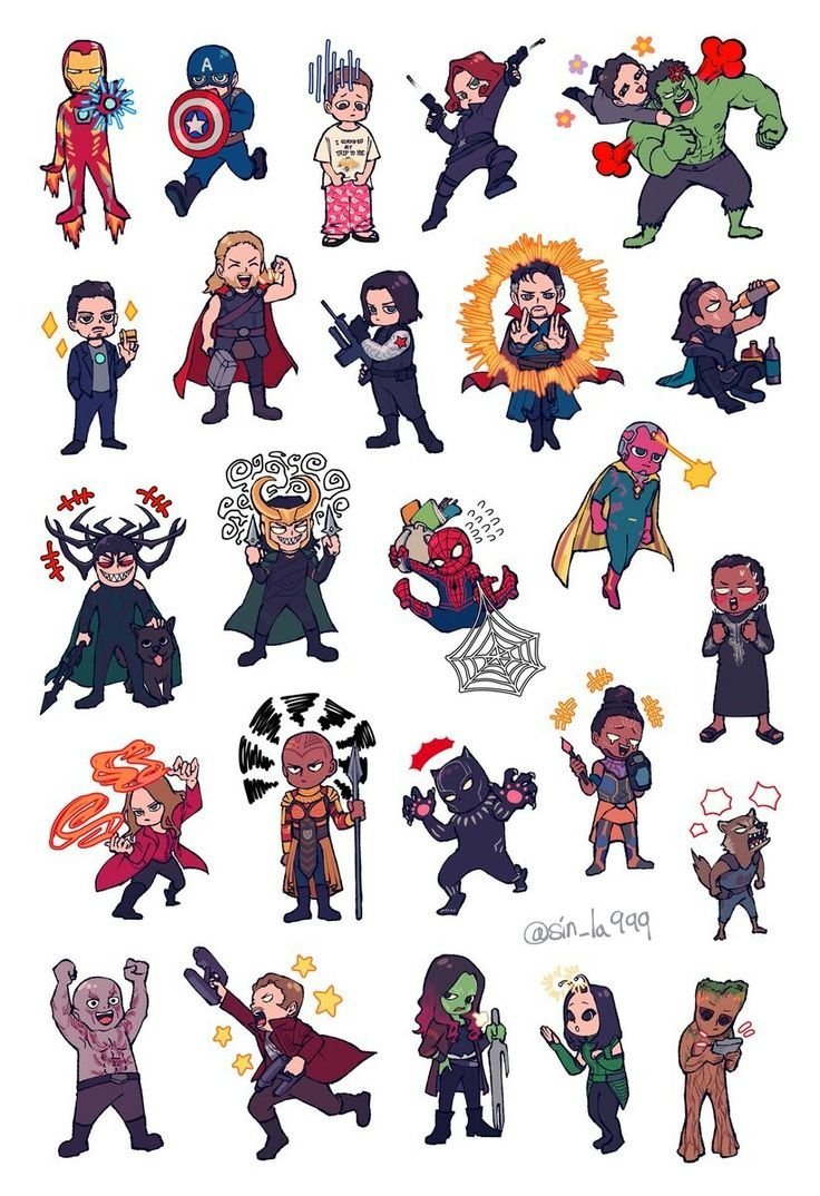 Наклейки с героями