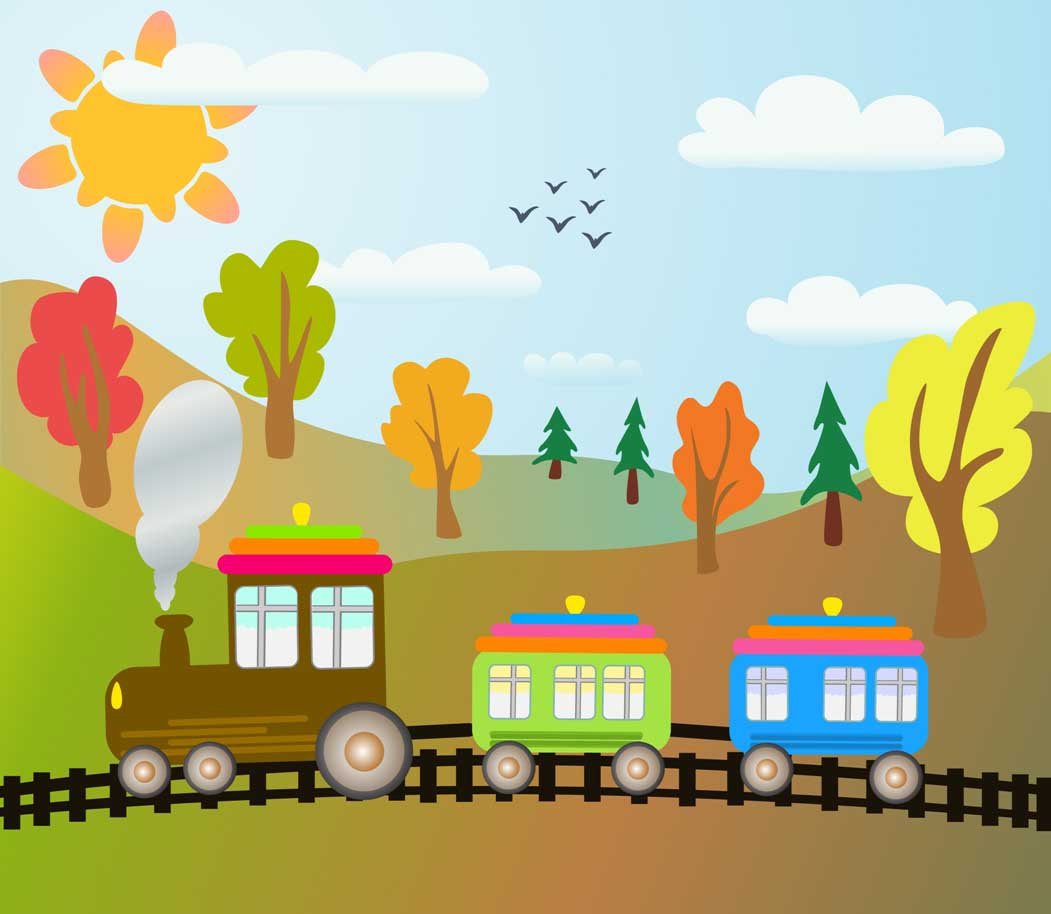 Паровозик в осеннем лесу