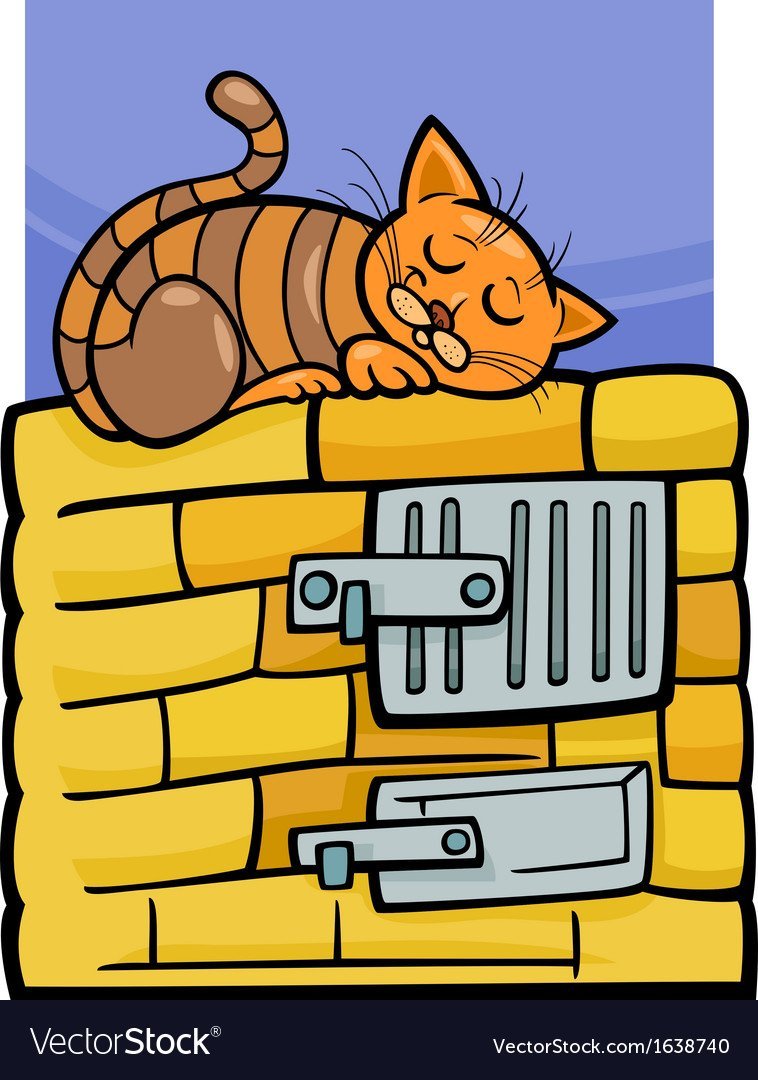 Печка с кошкой