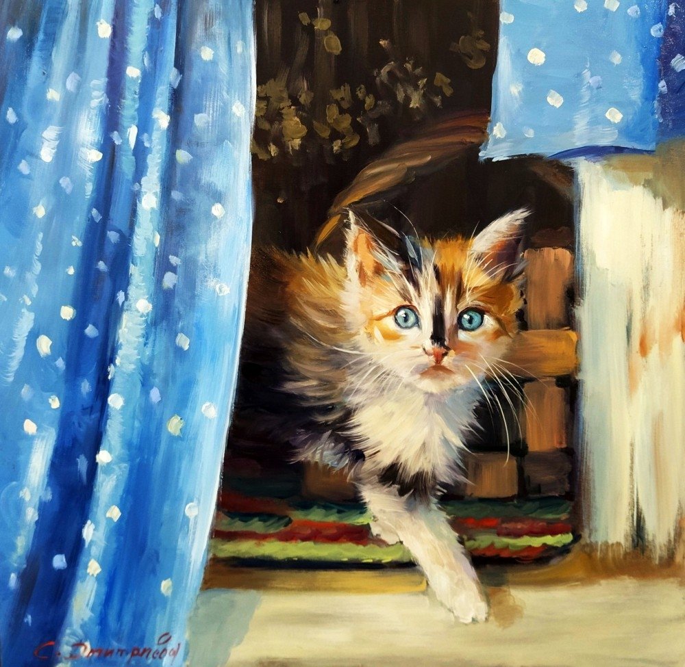 Кот на печке