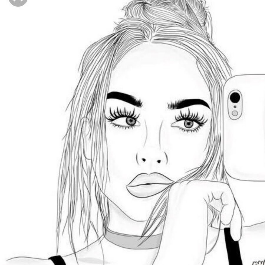 Рисунки для срисовки девочки