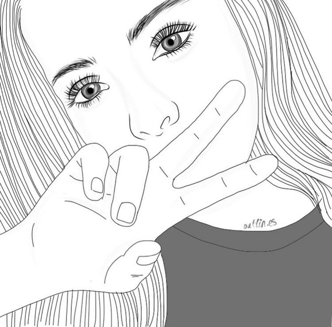 Черно белые рисунки девушек