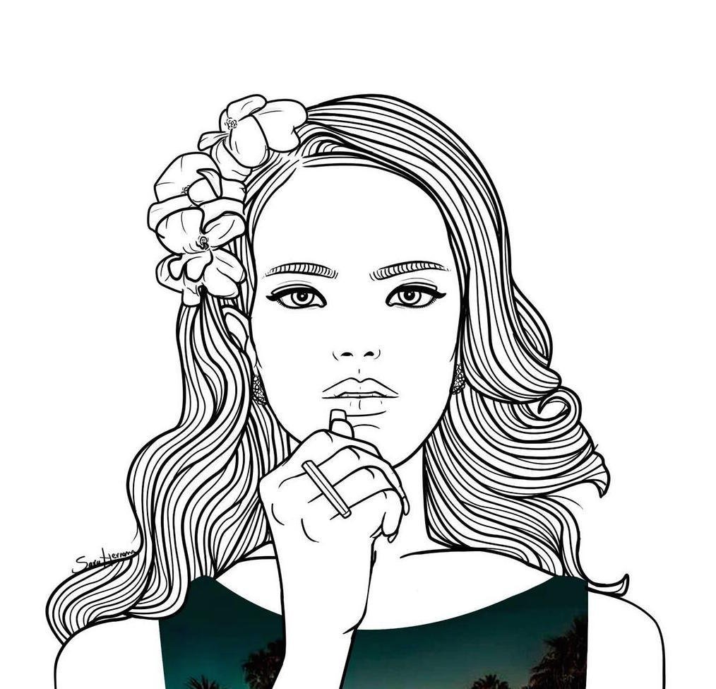 Раскраски девушки в стиле арт