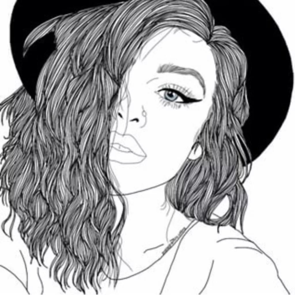 Рисунок тумблер девушка цветной