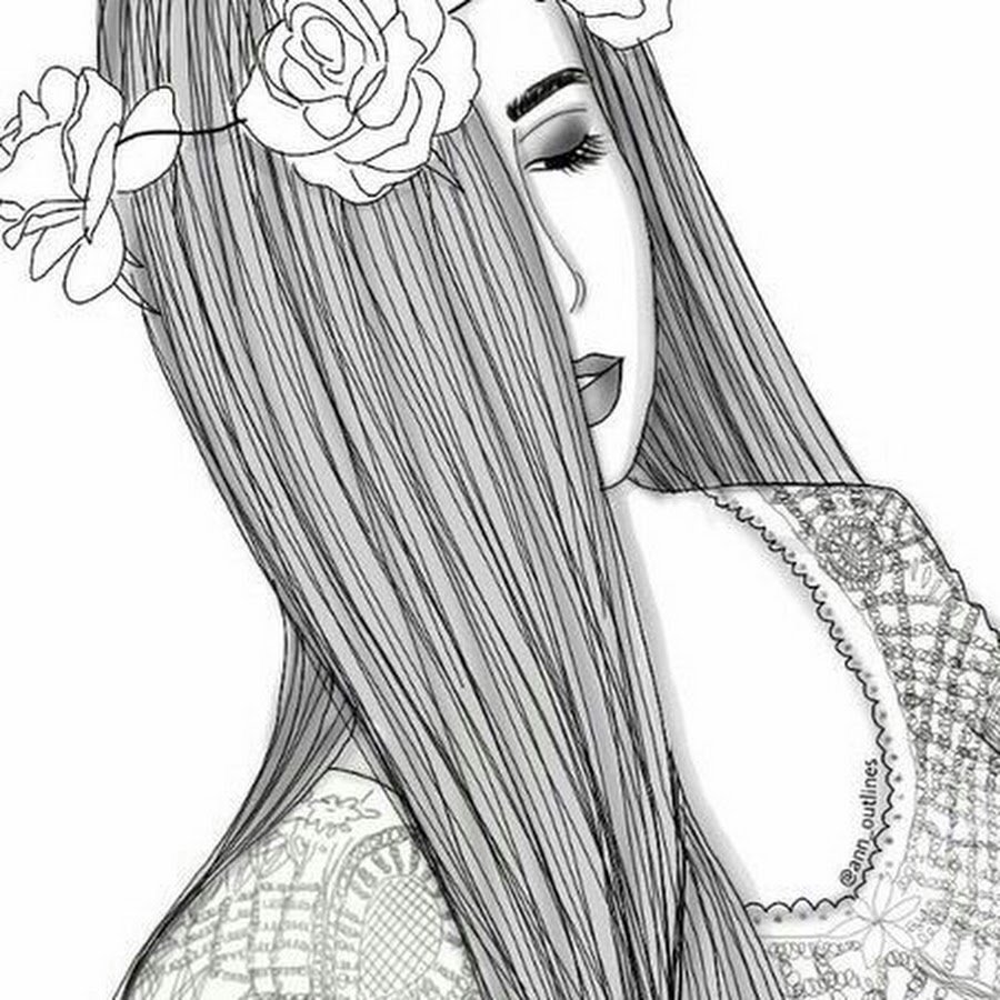 Милые раскраски для скетчбука девушки