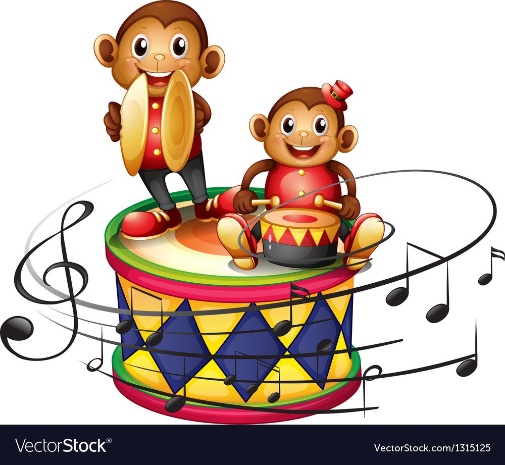 Игрушечная обезьянка с тарелками