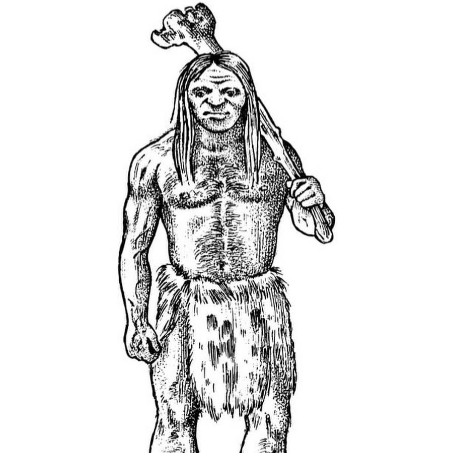 Древний человек в шкуре