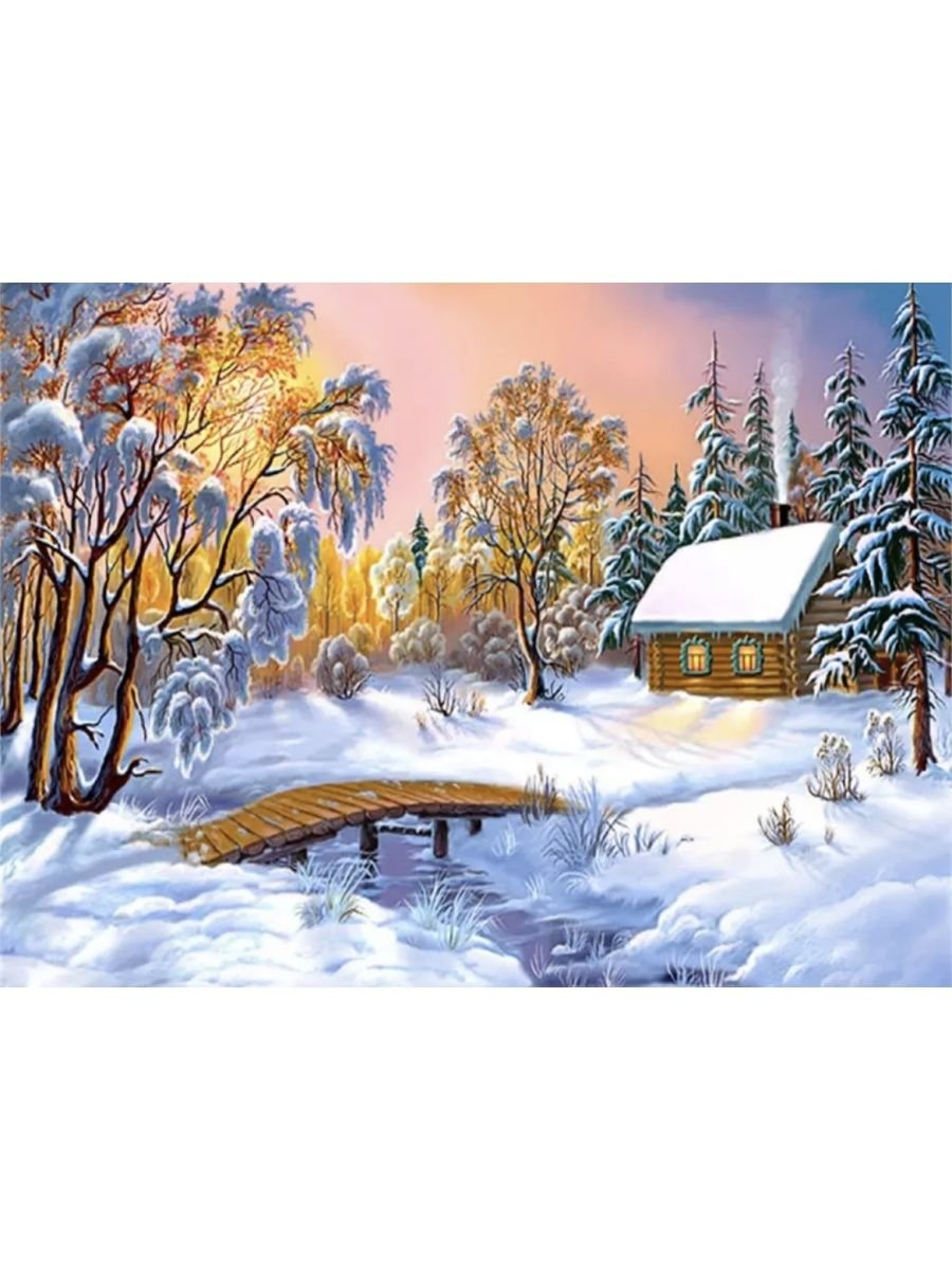 Рисование зимний пейзаж