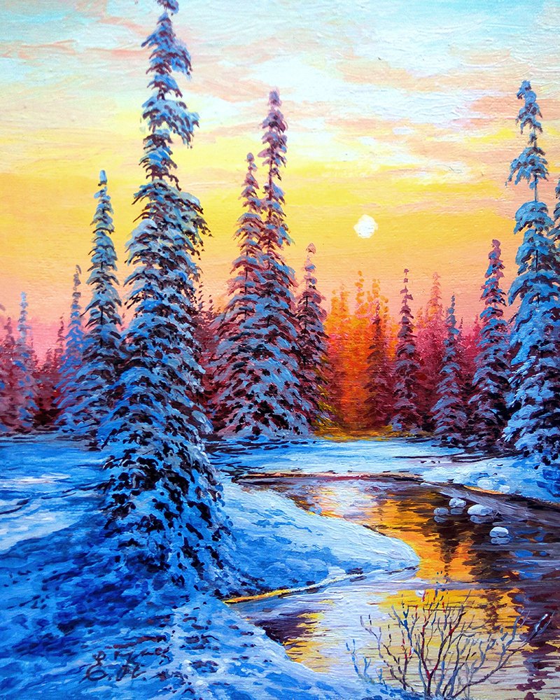 Стилизованный зимний пейзаж