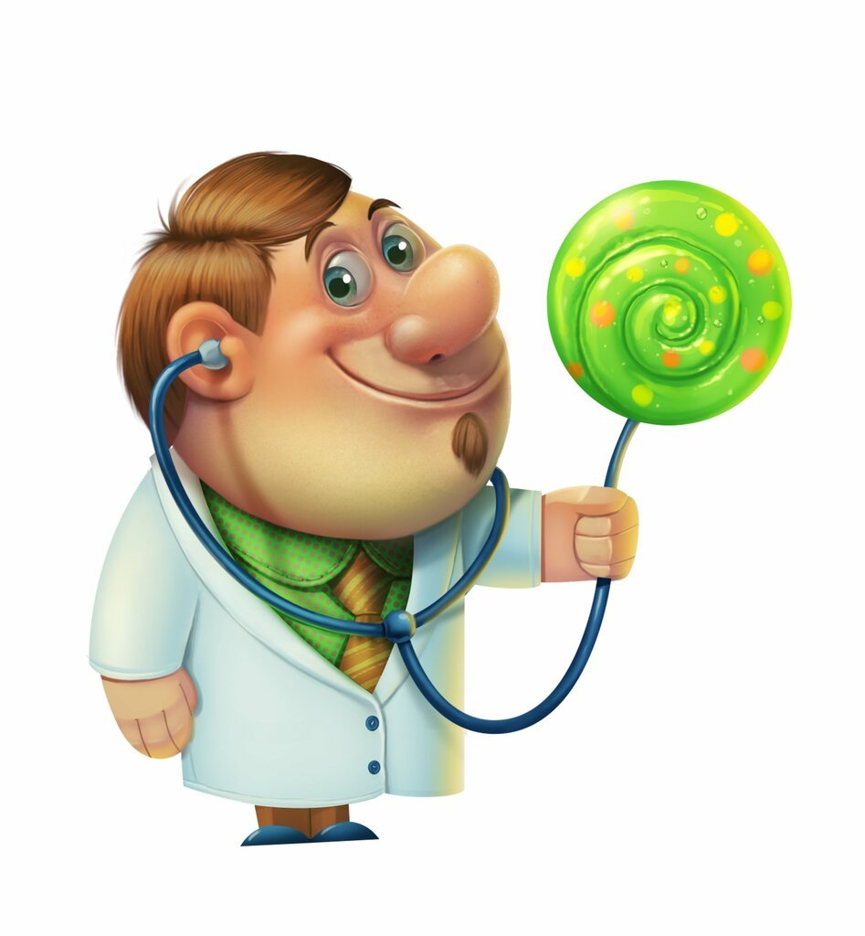 Смешной мультяшный врач
