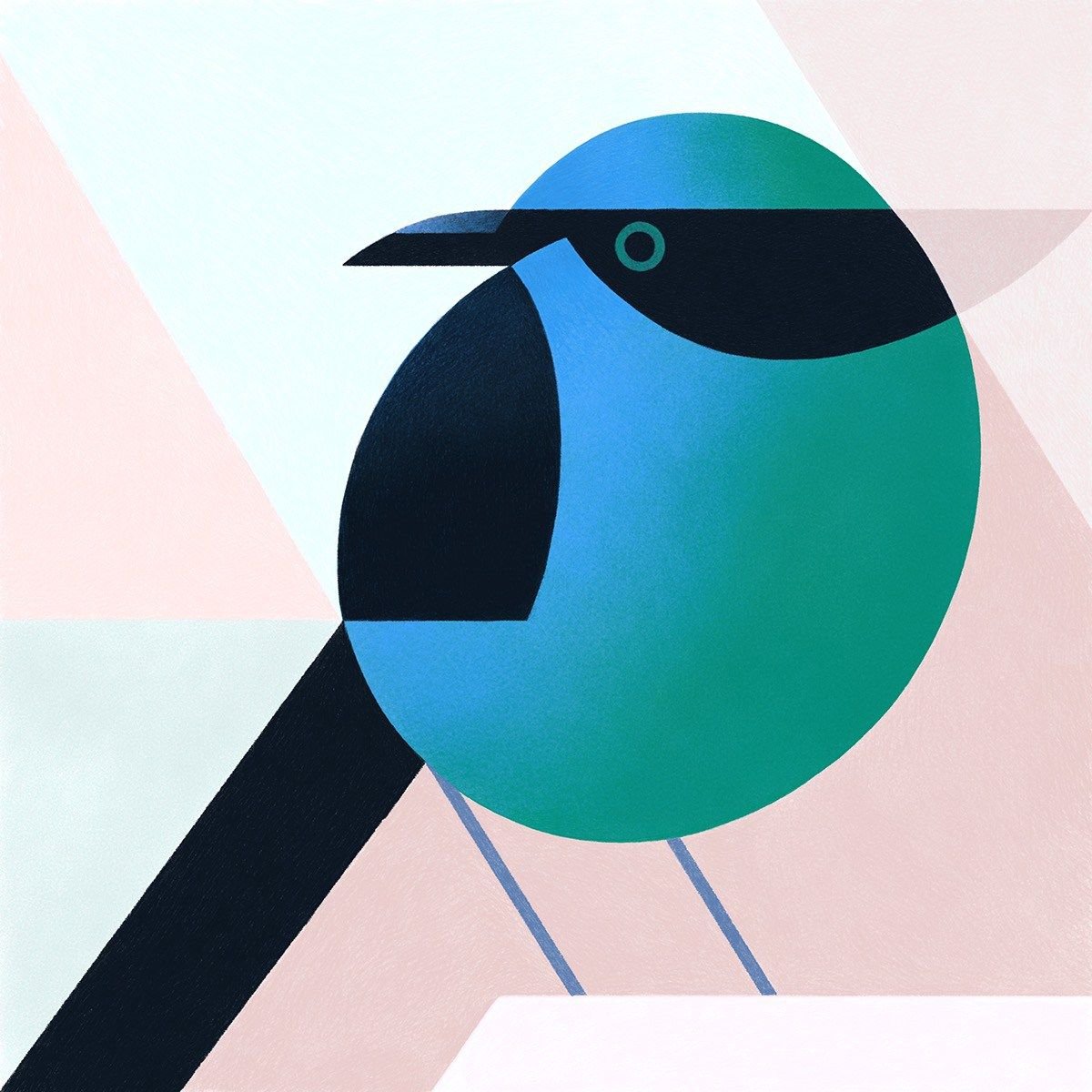 Птица из геометрических форм