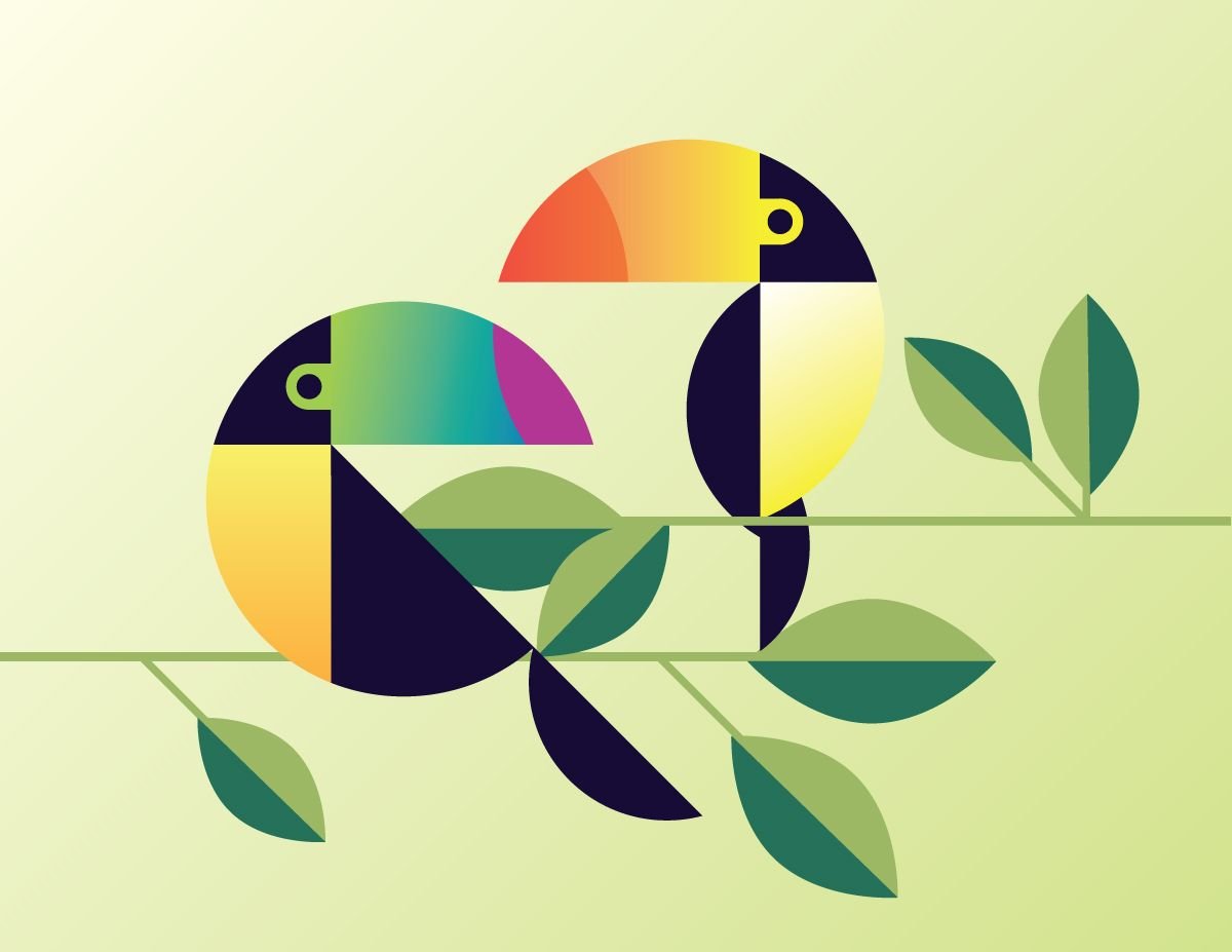 Композиция с птицами