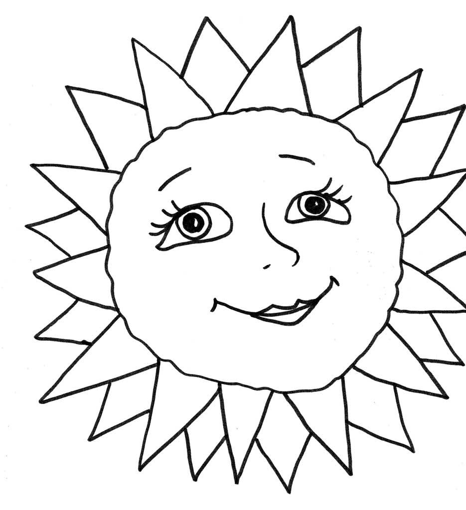 Солнце раскраска для детей