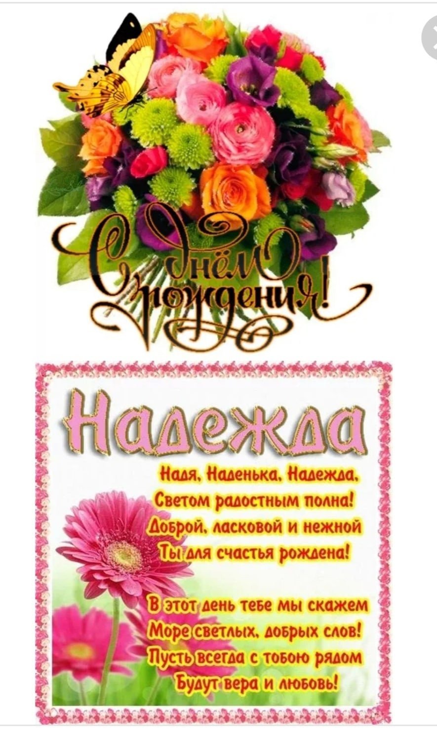Поздравления с днём рождения Надя