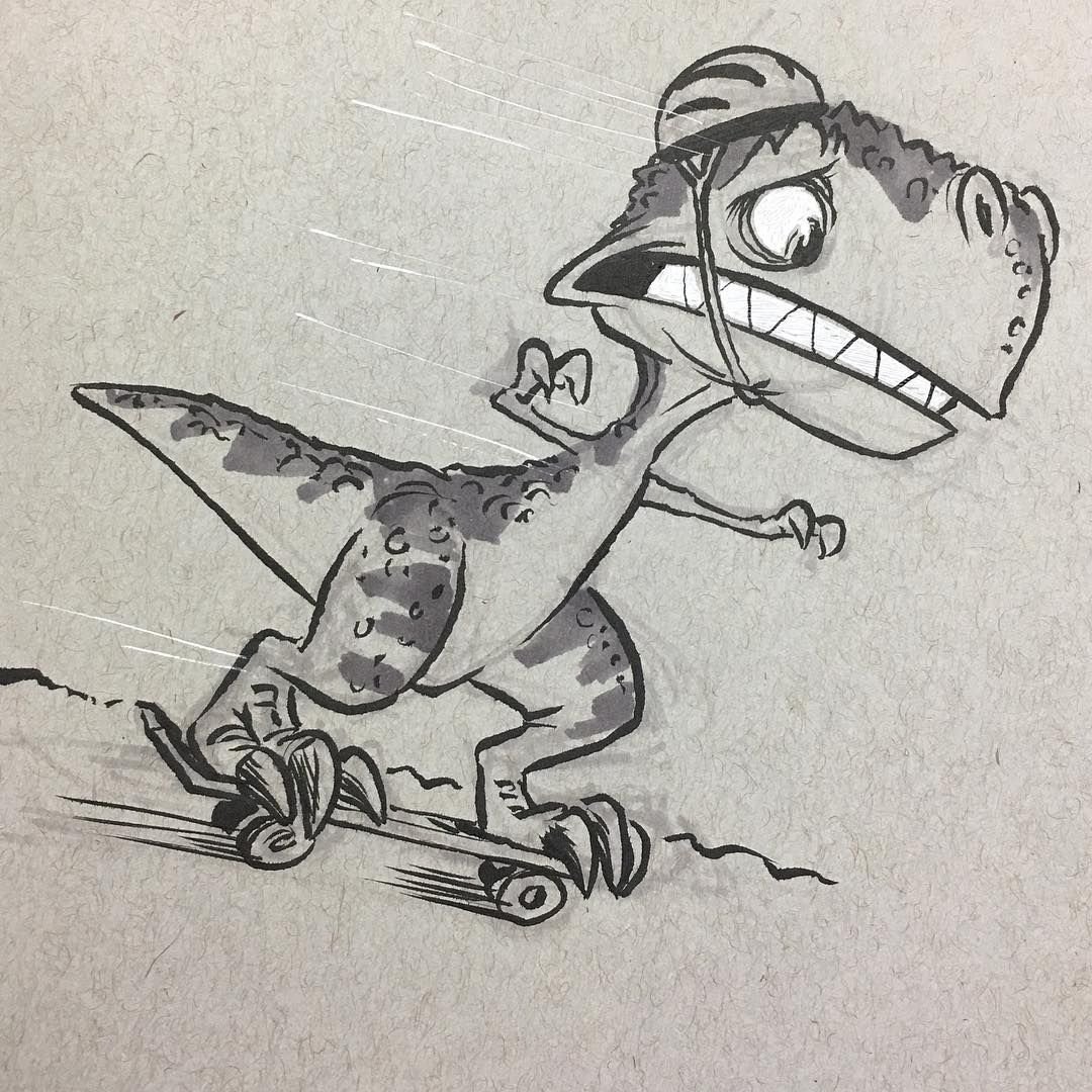 Мультяшные динозавры тату