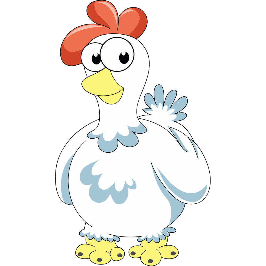 Нарисованная курица на тарелке